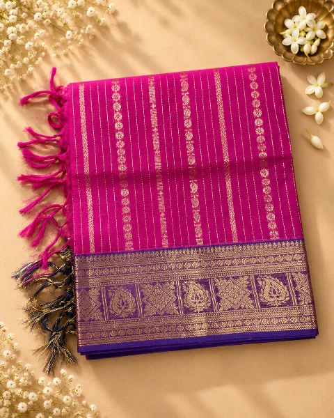 Ranjitha saree — Rani Pink with Purple